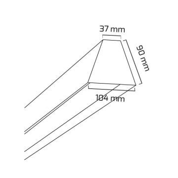 GOYA GY 8047-90 Siyah/Beyaz Kasa 39 Watt 90 cm Sıva Üstü Lineer Armatür