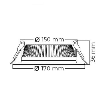 Braytron BP13-01800 18 Watt Siyah Kasa Sıva Altı Yuvarlak LED Panel (SAMSUNG LED) - Gün Işığı (3000K)