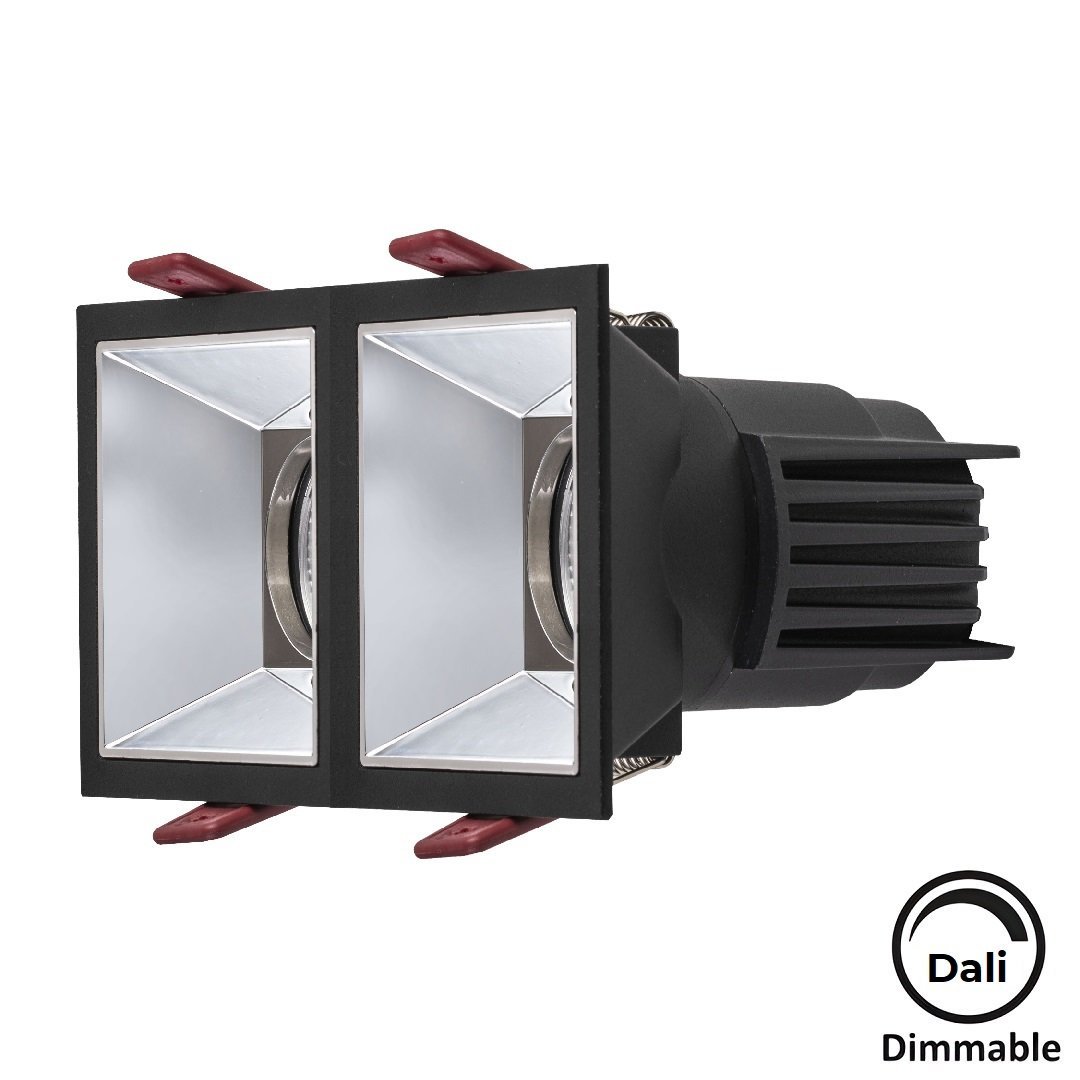 MOLLED MOL4162M Dali Dimli 2x10 Watt Siyah-Krom Sıva Altı İkili LED Spot