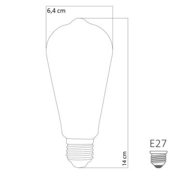 HEKA ERD-234 6 Watt ST64 LED Armut Ampul - Gün Işığı (3000K)