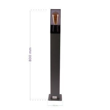 ACK AG36-00512 Karya 80 cm Camlı Bollard Armatür - Metal - E27 Duylu