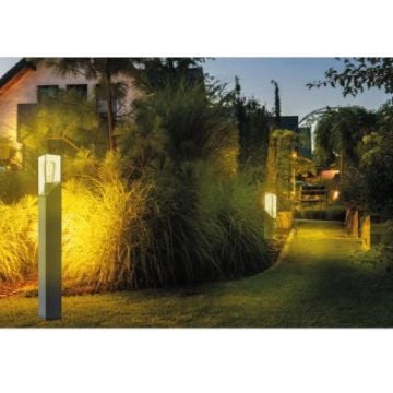 ACK AG36-00512 Karya 80 cm Camlı Bollard Armatür - Metal - E27 Duylu