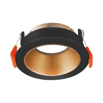 Braytron BH03-05116 Siyah-Gold Sıva Altı Yuvarlak Spot Kasası