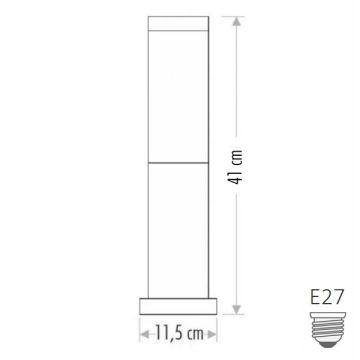 CATA CT-7013 ROMA 41 cm Siyah Kule Bollard Armatür (ABS Plastik)