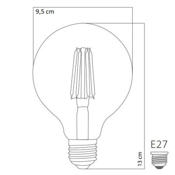 HEKA ERD-82 6 Watt Amber G95 Rustik Top Ampul