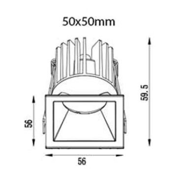 JUPITER LS543 S 7 Watt Siyah Sıva Altı Kare LED Spot - Metal - Gün Işığı (3000K)