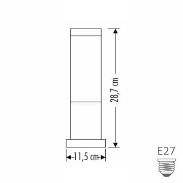 CATA CT-7012 ROMA 29 cm Siyah Kule Bollard Armatür (ABS Plastik)