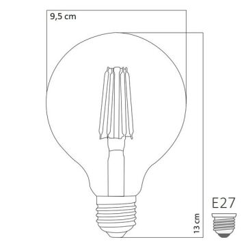 HEKA ERD-86 8 Watt G95 Rustik Top Ampul - Amber