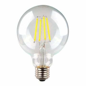 HEKA ERD-46 6 Watt Şeffaf Camlı G95 Rustik Top Ampul - Beyaz Işık (6500K)