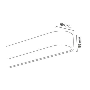 GOYA GY 8110-60 Siyah/Beyaz Kasa 35 Watt 15xx60 cm Oval Lineer Sarkıt Avize