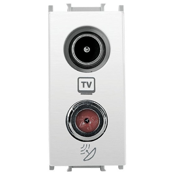 VİKO Ultima/Sistema/Optima WVTT2462-4MW TV-SAT Uydu Prizi (8dB - Geçişli) [Metalik Beyaz]
