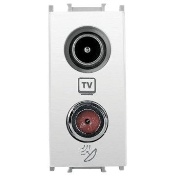 VİKO Ultima/Sistema/Optima WVTT2462-4MW TV-SAT Uydu Prizi (8dB - Geçişli) [Metalik Beyaz]