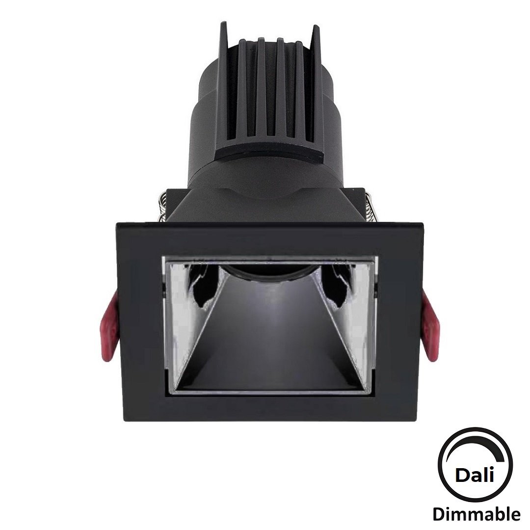 MOLLED MOL4163M Dali Dimli 10 Watt Siyah-Platin Sıva Altı Kare LED Spot (SAMSUNG/OSRAM/PHILIPS LED & EAGLERISE/PHILIPS/LIFUD Driver)