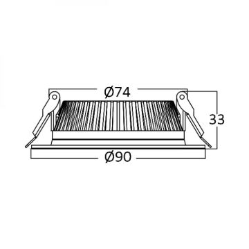 Braytron BP13-00831 8 Watt Siyah Kasa Sıva Altı Yuvarlak LED Panel (SAMSUNG LED) - Beyaz Işık (6500K)
