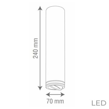 goldX ZE028 12 Watt 6x24 cm Siyah/Beyaz Sıva Üstü Silindir LED Spot (SAMSUNG LED & EAGLERISE Driver)