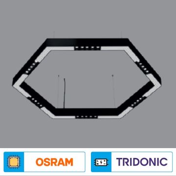 K2 GLOBAL KSL65A 65 Watt 80 cm Çap Sıva Üstü / Sarkıt Mercekli Lineer Armatür (OSRAM LED & TRIDONIC Driver)