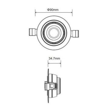 JUPITER LS559 7 Watt Beyaz Sıva Altı Hareketli Yuvarlak LED Spot - PC Gövde
