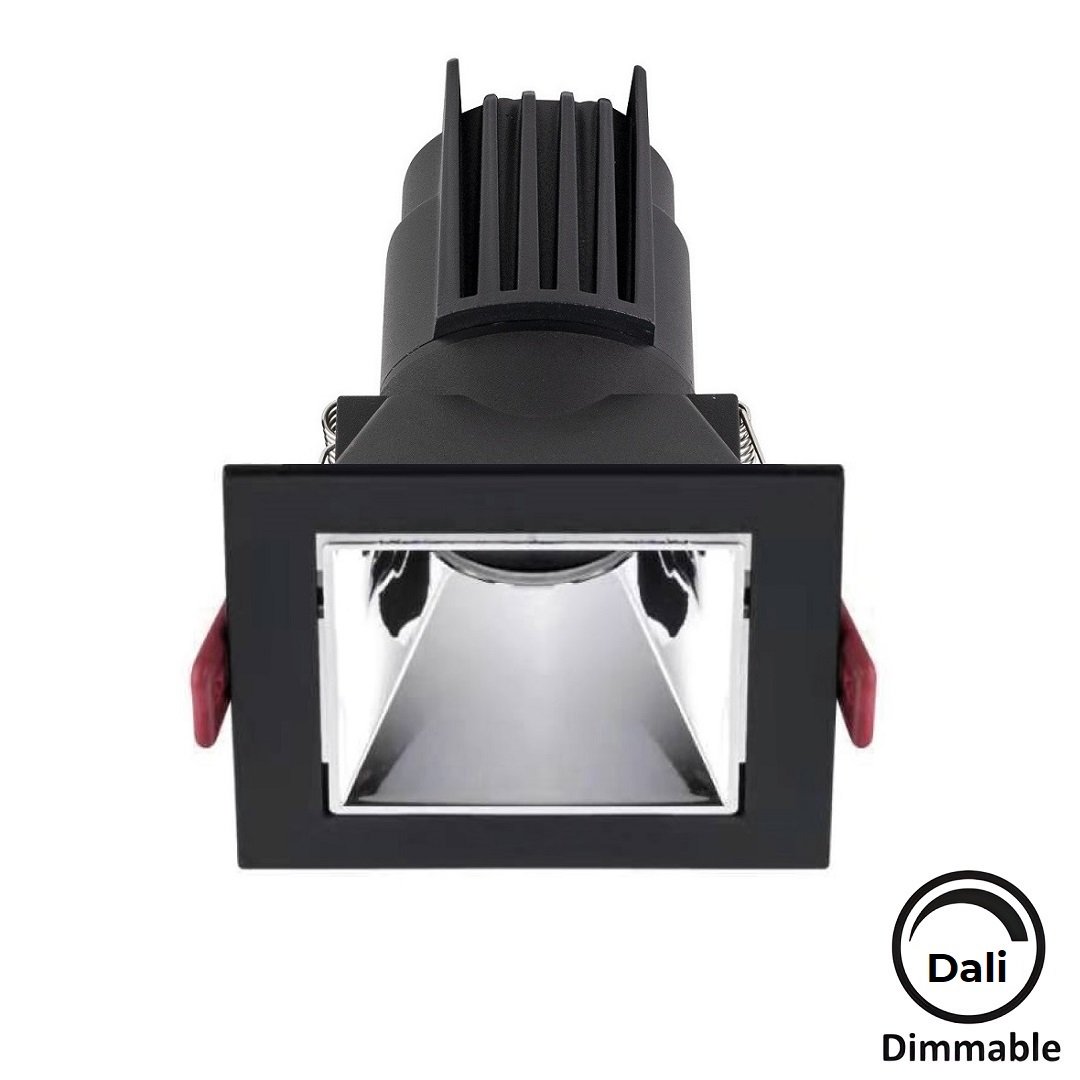 MOLLED MOL4162M Dali Dimli 10 Watt Siyah-Krom Sıva Altı Kare LED Spot (SAMSUNG/OSRAM/PHILIPS LED & EAGLERISE/PHILIPS/LIFUD Driver)