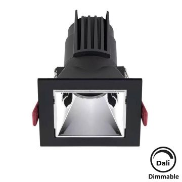 MOLLED MOL4162M Dali Dimli 10 Watt Siyah-Krom Sıva Altı Kare LED Spot (SAMSUNG/OSRAM/PHILIPS LED & EAGLERISE/PHILIPS/LIFUD Driver)