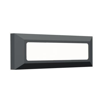 Braytron BG38-01882 3 Watt Gri Kasa Sıva Üstü Dikdörtgen Dış Mekan LED Merdiven Armatürü - 3 Işık Renkli (Beyaz + Ilık Beyaz + Gün Işığı)