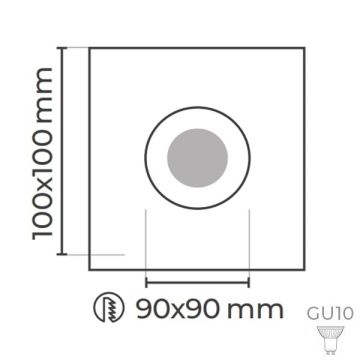 MOLLED MOL4148 Sıva Altı Beyaz-Platin Kare Spot Kasası (Metal)