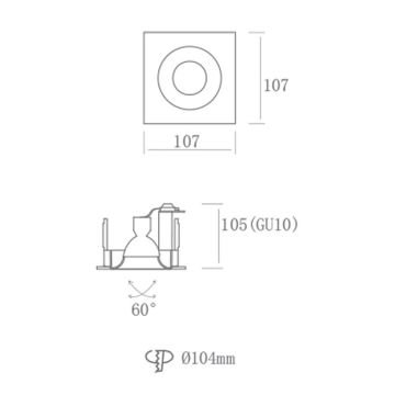 JUPITER JD230 B&S Beyaz Sıva Altı Hareketli Kare Spot Kasası - Metal