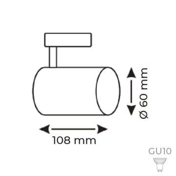 HELIOS HS 2413 Beyaz Ray Spot Kasası (GU10 Duylu)