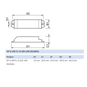 PHILIPS HF-E 4x18W TL-D Elektronik Balast