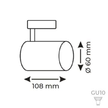 HELIOS HS 2413 Siyah Ray Spot Kasası (GU10 Duylu)