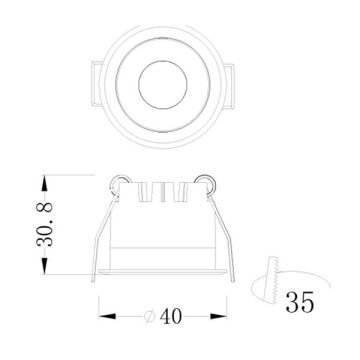 JUPITER LS451 S 3 Watt Beyaz-Siyah Sıva AltıYuvarlak Spot Kasası - Metal - Gün Işığı (3000K)