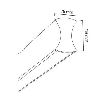 GOYA GY 8048-60 Siyah/Beyaz Kasa 26 Watt 60 cm Lineer Sarkıt Armatür