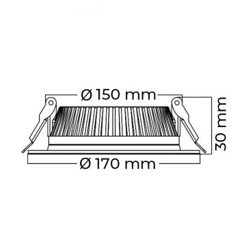 Braytron SBP12-01501 15 Watt Siyah Kasa Sıva Altı Yuvarlak Backlight LED Panel - Gün Işığı (3000K)