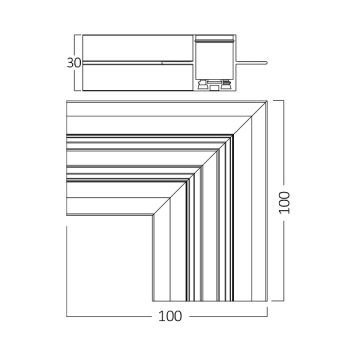 Braytron BY41-10511 Ultra Slim Sıva Altı Magnet Ray Tavan Köşe Dönüş Aparatı (Tavan-Tavan)