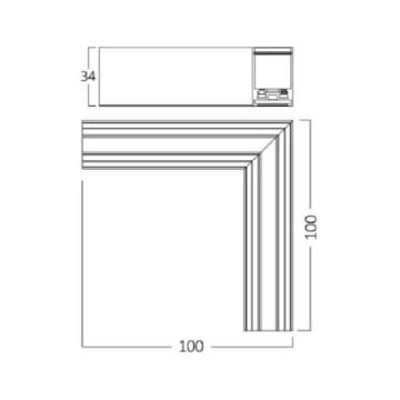 Braytron BY41-105611 Ultra Slim Sıva Üstü Magnet Ray Tavan Köşe Dönüş Aparatı (Tavan-Tavan)