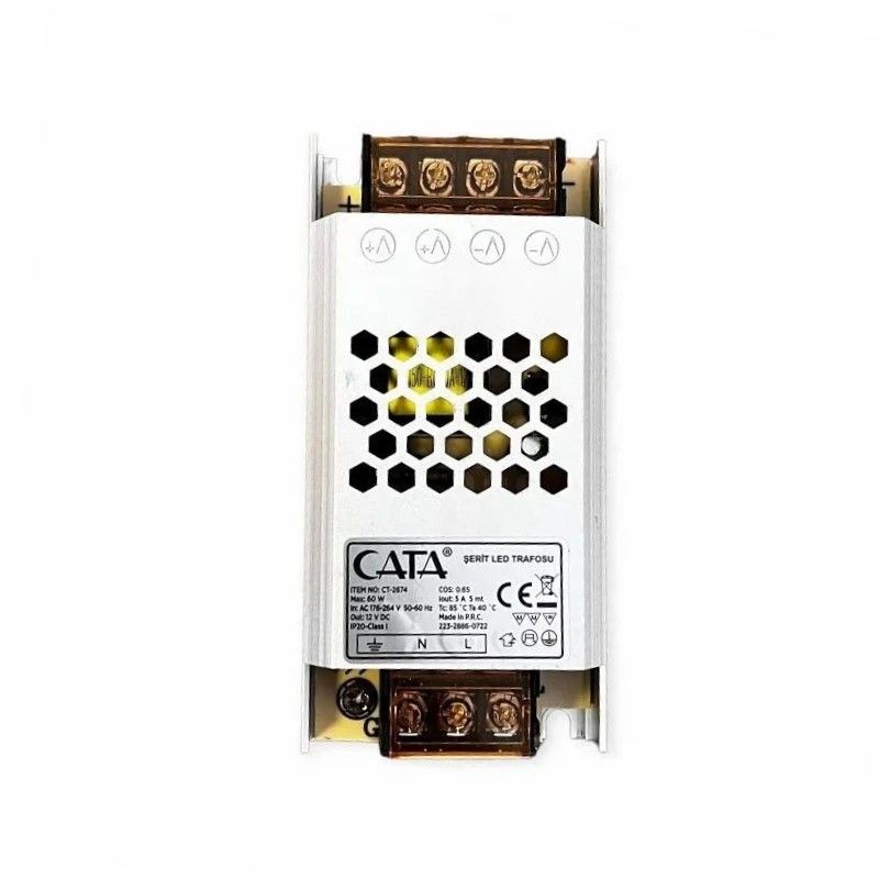 CATA CT-2674 12 Volt 5 Amper 60 Watt Ultra Slim LED Trafosu