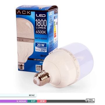 ACK AA13-02023 20 Watt Torch LED Ampul - SAMSUNG LED - Beyaz Işık (6500K)