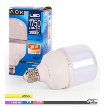 ACK AA13-02020 20 Watt Torch LED Ampul - SAMSUNG LED - Gün Işığı (3000K)