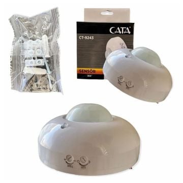 CATA CT-9243 Tavan Tipi 360 Derece Sıva Üstü Hareket Sensörü (1200 Watt)