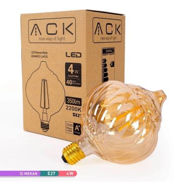 ACK AB59-00420 4 Watt LED G125 Rustik Ampul - Amber