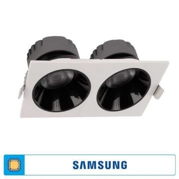 ACK AD10-03600 2x25 Watt Siyah-Beyaz İkili Sıva Altı SAMSUNG LED Spot - Gün Işığı (3000K)