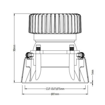 JUPITER LS554 C 12 Watt Beyaz Sıva Altı Yuvarlak LED Spot - Metal - Gün Işığı (3000K)