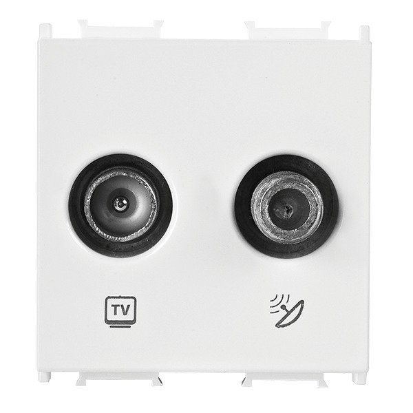 VİKO Ultima/Sistema/Optima WVTT2460-4WH Uydu Prizi Sonlu (TV-SAT - 2M) [Beyaz]