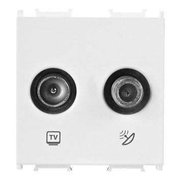 VİKO Ultima/Sistema/Optima WVTT2460-4WH Uydu Prizi Sonlu (TV-SAT - 2M) [Beyaz]