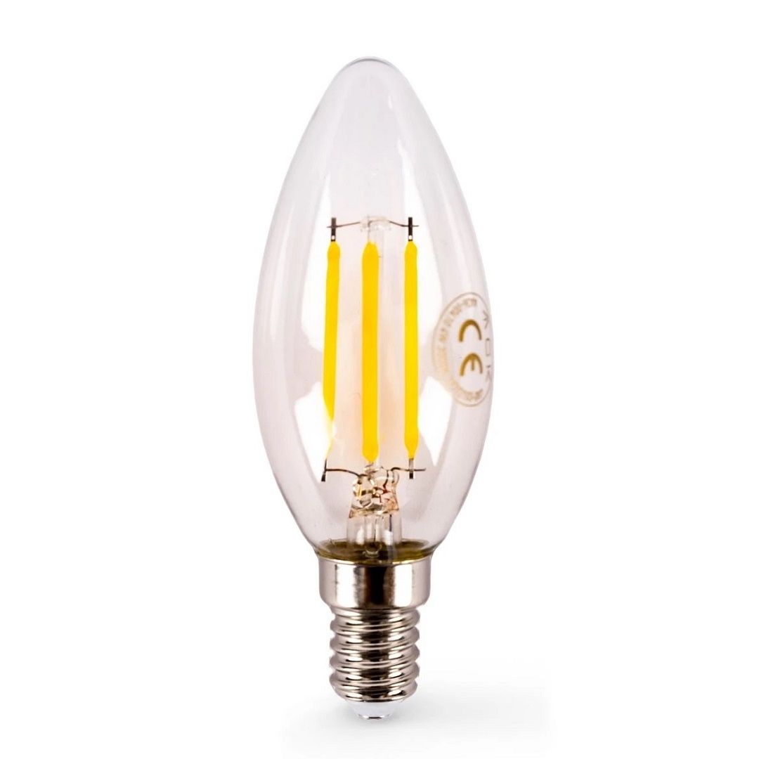 ACK AA36-00410 4 Watt Şeffaf Camlı LED Rustik Mum Ampul - Gün Işığı (3000K)