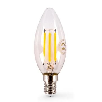 ACK AA36-00410 4 Watt Şeffaf Camlı LED Rustik Mum Ampul - Gün Işığı (3000K)