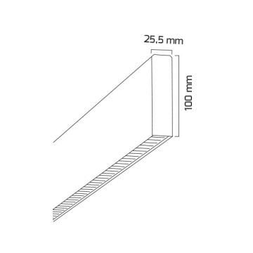 GOYA GY 8051-58 Siyah/Beyaz Kasa 30 Watt 158 cm Lensli Ultra Slim Lineer Sarkıt Armatür