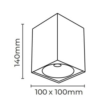 MOLLED MOL361-4 10x10x14 cm 10 Watt Siyah Sıva Üstü LED Spot (Metal)