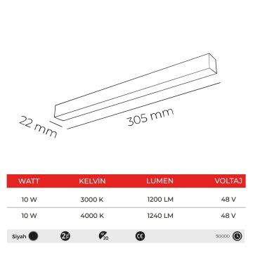 MOLLED MOL6025S 10 Watt 30 cm LED Magnet Armatür