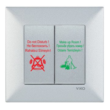 VİKO Novella/Trenda 92605088 DND/MUR Komütatör Düğmesi [Gümüş]