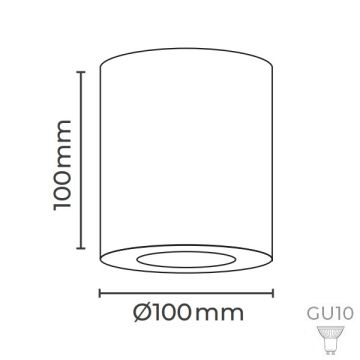 MOLLED MOL362-4 10x10 cm 10 Watt Beyaz-Bakır Sıva Üstü Silindir Spot (Metal)